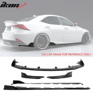 For 17-20 Lexus IS Artisan Style Front Lip& Rear Aprons& Side Skirts Gloss Black - Image 6