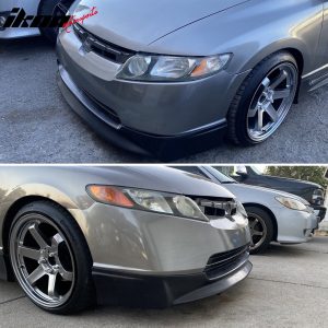Fits 06-08 Honda Civic Sedan Mugen Style Front Bumper Lip Spoiler Splitter PU - Image 5