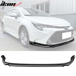 Fits 20-24 Toyota Corolla Front Bumper Lip Spoiler Matte Black PP Splitter Kit - Image 1
