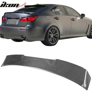 Fits 06-13 Lexus IS250 IS350 ISF Sedan V Style Carbon Fiber CF Rear Roof Spoiler - Image 6