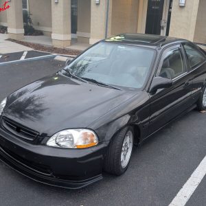 Fits 96-98 Honda Civic DP Style Front Bumper Lip Spoiler Kit Unpainted Black PU - Image 5