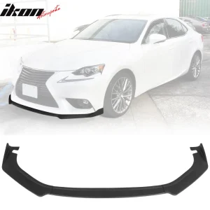 Fits 14-16 Lexus IS Base Front Bumper Lip Spoiler Splitter 3PCS Matte Black PP - Image 6