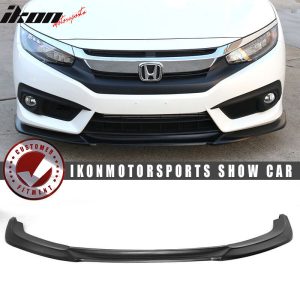 Fits 16-18 Honda Civic IKON GT Style Unpainted Front Bumper Lip Splitter PU - Image 1