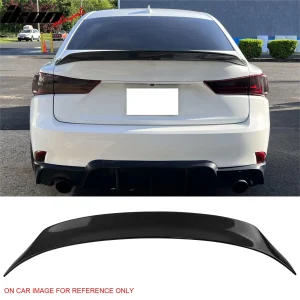 Fits 14-20 IS200t IS250 IS350 4DR Trunk Spoiler Carbon Fiber Print AR Style ABS - Image 6