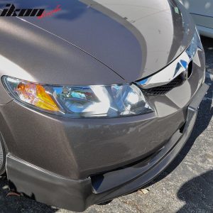 Fits 09-11 Honda Civic Sedan JDM Mugen 2 Style Front Bumper Lip Spoiler Chin PU - Image 3