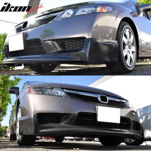 Fits 09-11 Honda Civic Sedan JDM Mugen 2 Style Front Bumper Lip Spoiler Chin PU - Image 4