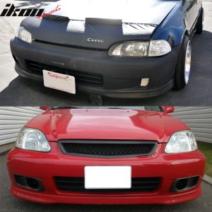 Fits 99-00 Honda Civic OE Style Front Bumper Lip Spoiler Splitter Unpainted PU - Image 2