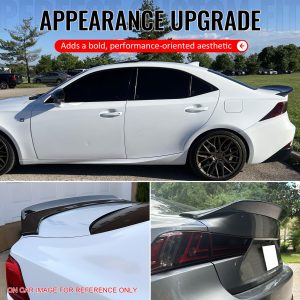 Fits 14-20 IS200t IS250 IS300 IS350 4DR Trunk Spoiler Gloss Black AR Style ABS - Image 5