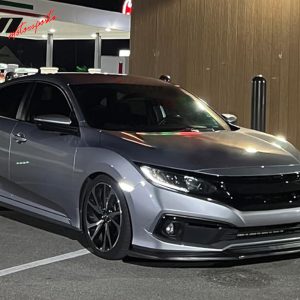 Fits 19-21 Honda Civic GT Style Front Bumper Lip Spoiler Kit Unpainted Black PU - Image 3