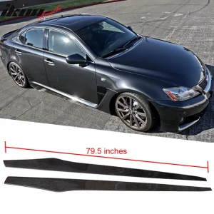 Fits 06-13 Lexus IS250 IS350 ISF Side Skirt Extension Flat Lip Carbon CF - Image 6