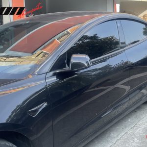 For 17-25 Tesla Model 3 ABS Tape-on Window Visor Sun Rain Guard 4PCS Matte Black - Image 3