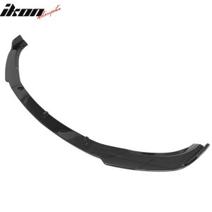 Fits 17-23 Tesla Model 3 Sedan IKON Style Front Bumper Lip PP Gloss Black - 3PCS - Image 4