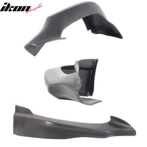 Fits 12-13 Honda Civic Coupe HFP Style Front Bumper Lip Spoiler Side Apron PU - Image 4
