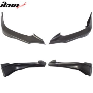 Fits 12-13 Honda Civic Coupe HFP Style Front Bumper Lip Spoiler Side Apron PU - Image 5