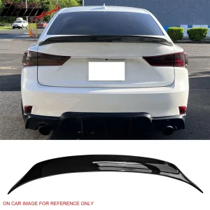 Fits 14-20 IS200t IS250 IS300 IS350 4DR Trunk Spoiler Gloss Black AR Style ABS - Image 6