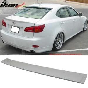 Fits 06-13 Lexus IS250 4Dr OE Style Roof Spoiler Painted #074 Glacier Frost Mica - Image 6