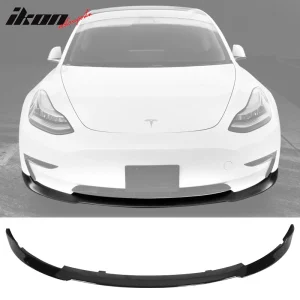 Fits 17-23 Tesla Model 3 Front Bumper Lip RPM Style Spoiler Splitter Gloss Black - Image 6