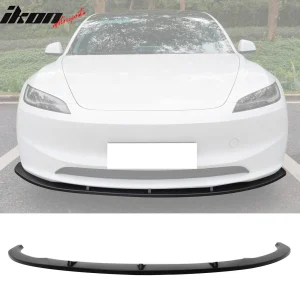 Fits 24-25 Tesla Model 3 Matte Black PP Front Bumper Lip 3PCS - IKON V4 Style - Image 6