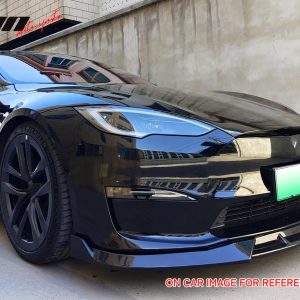 Fits 21-25 Tesla Model S IK Style Matte Black Front Bumper Lip Spoiler PP 3PCS - Image 3