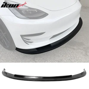 Fits 17-23 Tesla Model 3 MDA Style PU Front Bumper Lip Under Spoiler Unpainted - Image 6