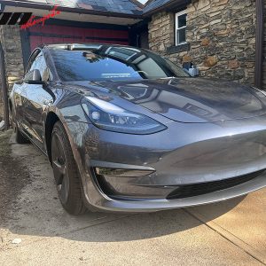 Fits 17-23 Tesla Model 3 Matte Black Fog Light Lamp Trim Eyebrows Cover ABS Pair - Image 3