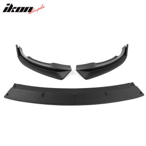 Fits 20-25 Tesla Model Y Matte Black Front Bumper Lip Spoiler IKON Style PP 3PCS - Image 5