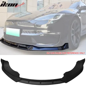 Fits 21-25 Tesla Model S IK Style Matte Black Front Bumper Lip Spoiler PP 3PCS - Image 6