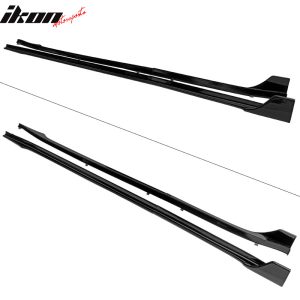 Fits 17-25 Tesla Model 3 Side Skirts Extension V Style Gloss Black Rocker Panel - Image 5