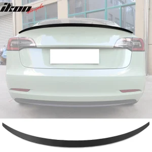Fits 17-23 Tesla Model 3 OE Style Rear Trunk Spoiler Wing Matte Black Deck Trim - Image 6