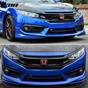 Fits 16-18 Honda Civic Coupe Sedan AP Style Front Bumper Lip Splitter - PU - Image 3