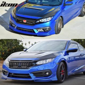 Fits 16-18 Honda Civic Coupe Sedan AP Style Front Bumper Lip Splitter - PU - Image 4