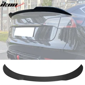 Fits 17-25 Tesla Model 3 Performance Rear Trunk Spoiler Wing Matte Black - ABS - Image 6