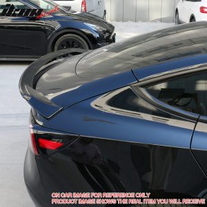 For 17-25 Tesla Model 3 Sport Style Trunk Spoiler Wing Lip Gloss Black & Red ABS - Image 3