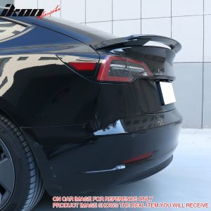 For 17-25 Tesla Model 3 Sport Style Trunk Spoiler Wing Lip Gloss Black & Red ABS - Image 5