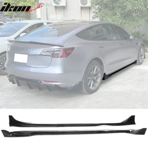 Fits 17-25 Tesla Model 3 Side Skirt Rocker Panel 4PCS Gloss Black Extension Kit - Image 6