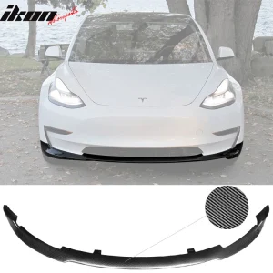 Fit 17-23 Tesla Model 3 RPM Style Front Bumper Lip Spoiler PP Carbon Fiber Print - Image 6