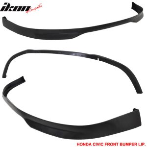 Fits Honda Civic 96-98 Coupe Sedan T-R Style Front + Rear Bumper Lip Spoiler PP - Image 4