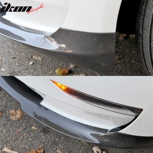 Fit 17-23 Tesla Model 3 RPM Style Front Bumper Lip Spoiler PP Carbon Fiber Print - Image 3