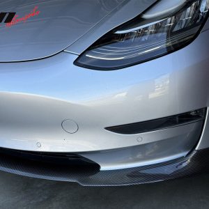 Fit 17-23 Tesla Model 3 RPM Style Front Bumper Lip Spoiler PP Carbon Fiber Print - Image 5