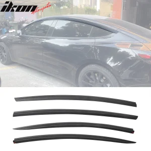 For 17-25 Tesla Model 3 ABS Window Visor Sun Rain Guard Matte Carbon Fiber Print - Image 6