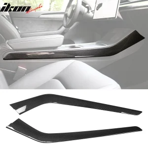 Fits 21-23 Tesla Model 3 Y Control Gear Shift Panel Trim Carbon Fiber Print 2PCS - Image 6