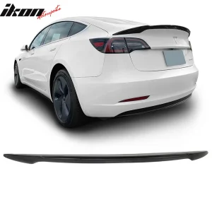 Fits 17-23 Tesla Model 3 IKON V Style Rear Trunk Spoiler Wing Lip ABS Unpainted - Image 6