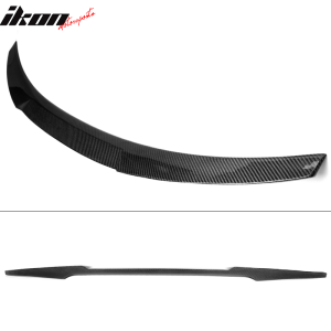 Fits 19-26 BMW 3-Series G20 M4 Style Rear Trunk Spoiler Wing Lip Carbon Fiber CF - Image 5