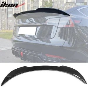 Fits 17-25 Tesla Model 3 Performance Rear Trunk Spoiler Wing Gloss Black - ABS - Image 6