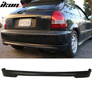 Fits 96-98 Honda Civic Hatchback Mugen Style Front + Rear Bumper Lip Spoiler PP - Image 3