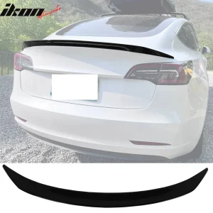 Fits 17-23 Tesla Model 3 V Style Gloss Black Rear Trunk Spoiler Tail Wing Lip - Image 6