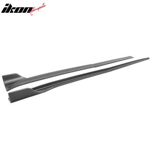 Fits 20-24 Tesla Model Y V3 Style Side Skirts Panel Matte Carbon Fiber Print ABS - Image 3