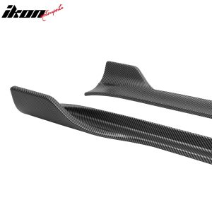 Fits 20-24 Tesla Model Y V3 Style Side Skirts Panel Matte Carbon Fiber Print ABS - Image 5