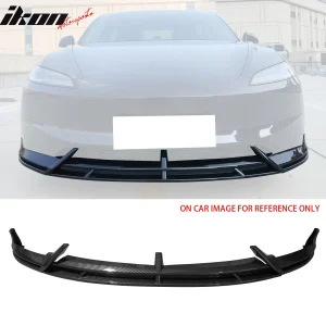Fits 24-25 Tesla Model 3 IKON2 Style Front Bumper Lip Carbon Fiber Print PP 3PCS - Image 6