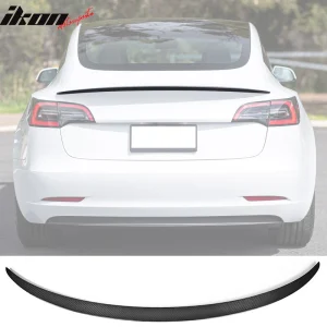 Fits 17-23 Tesla Model 3 OE Style Matte Carbon Fiber Rear Trunk Spoiler Wing - Image 6
